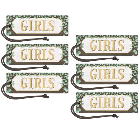 TEACHER CREATED RESOURCES Eucalyptus Magnetic Girls Pass, 6PK 77474